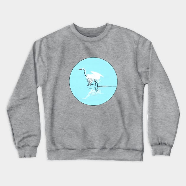 Egret in water Crewneck Sweatshirt by tsd-fashion